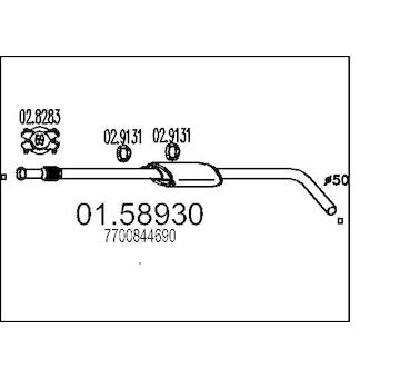 Střední tlumič výfuku MTS 01.58930