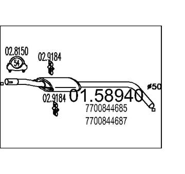 Střední tlumič výfuku MTS 01.58940