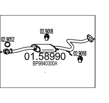 Střední tlumič výfuku MTS 01.58990