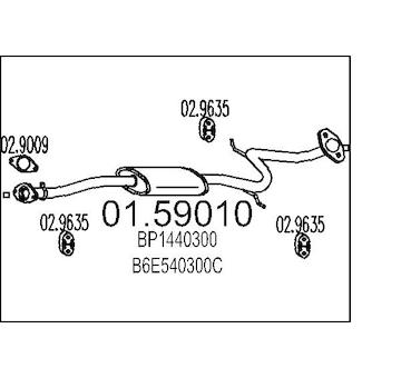 Střední tlumič výfuku MTS 01.59010