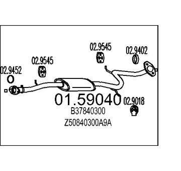 Střední tlumič výfuku MTS 01.59040