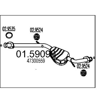 Střední tlumič výfuku MTS 01.59090