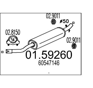 Střední tlumič výfuku MTS 01.59260