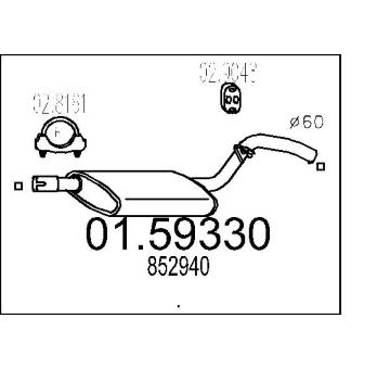 Střední tlumič výfuku MTS 01.59330