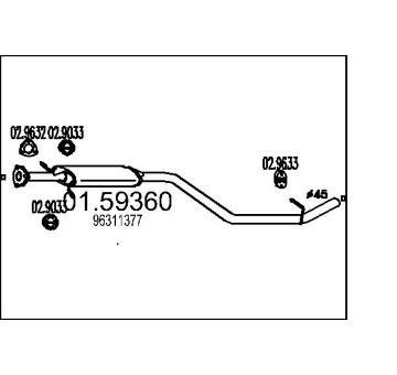 Střední tlumič výfuku MTS 01.59360