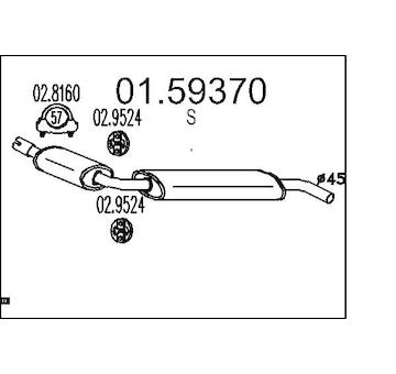 Střední tlumič výfuku MTS 01.59370