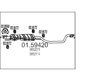 Střední tlumič výfuku MTS 01.59420