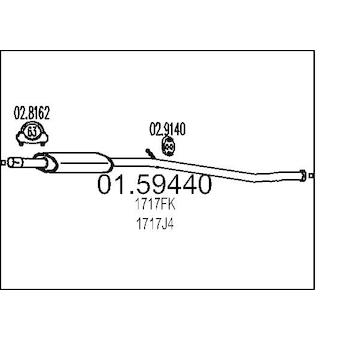 Střední tlumič výfuku MTS 01.59440