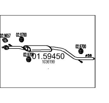 Střední tlumič výfuku MTS 01.59450