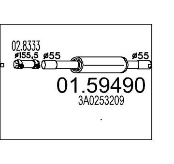 Predni tlumic vyfuku MTS 01.59490