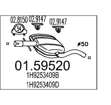 Střední tlumič výfuku MTS 01.59520