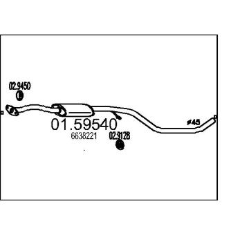 Střední tlumič výfuku MTS 01.59540