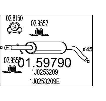 Střední tlumič výfuku MTS 01.59790