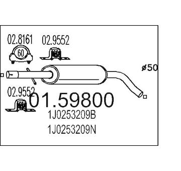 Střední tlumič výfuku MTS 01.59800