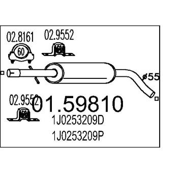 Střední tlumič výfuku MTS 01.59810