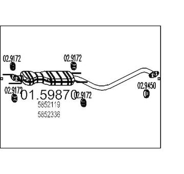 Střední tlumič výfuku MTS 01.59870