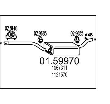 Střední tlumič výfuku MTS 01.59970