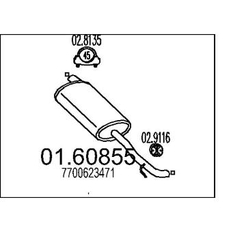 Zadní tlumič výfuku MTS 01.60855