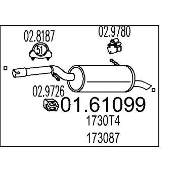 Zadní tlumič výfuku MTS 01.61099