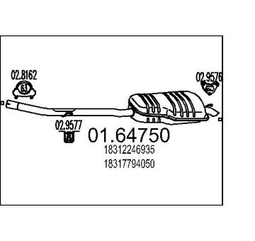 Zadní tlumič výfuku MTS 01.64750