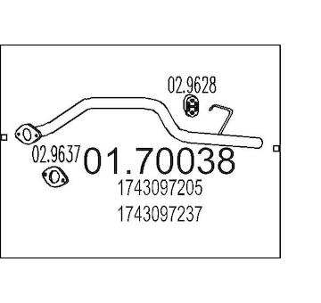 Výfuková trubka MTS 01.70038