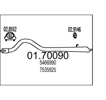 Výfuková trubka MTS 01.70090