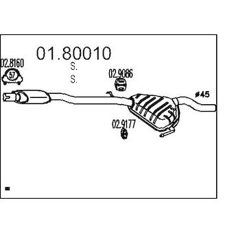 Střední tlumič výfuku MTS 01.80010