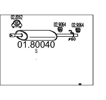 Střední tlumič výfuku MTS 01.80040