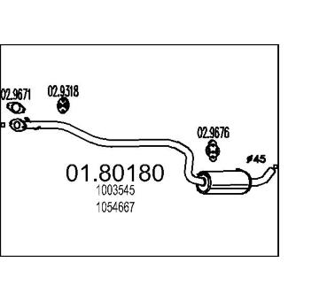 Střední tlumič výfuku MTS 01.80180