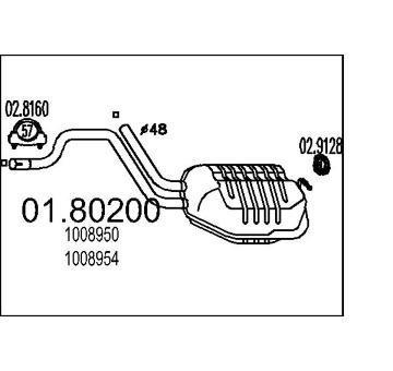 Střední tlumič výfuku MTS 01.80200