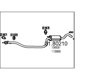 Střední tlumič výfuku MTS 01.80210