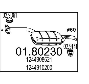 Střední tlumič výfuku MTS 01.80230
