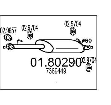 Střední tlumič výfuku MTS 01.80290