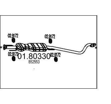 Střední tlumič výfuku MTS 01.80330