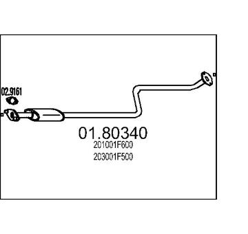 Střední tlumič výfuku MTS 01.80340