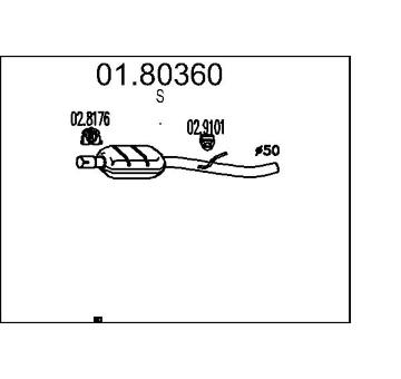Střední tlumič výfuku MTS 01.80360