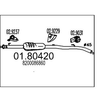 Střední tlumič výfuku MTS 01.80420