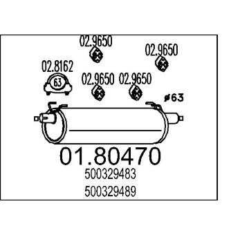 Střední tlumič výfuku MTS 01.80470
