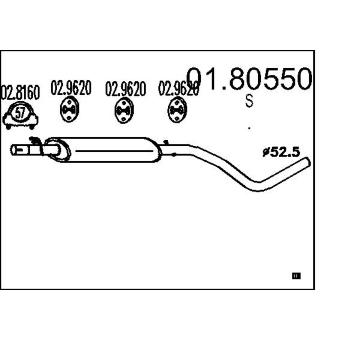 Střední tlumič výfuku MTS 01.80550