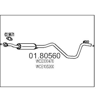 Střední tlumič výfuku MTS 01.80560