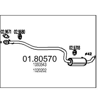 Střední tlumič výfuku MTS 01.80570