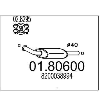 Střední tlumič výfuku MTS 01.80600