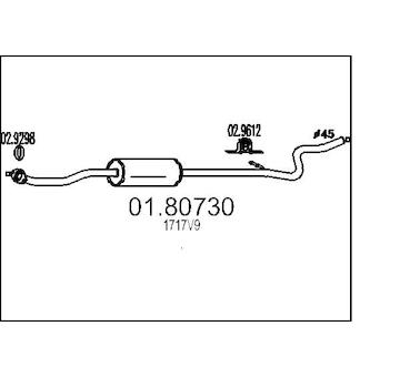 Střední tlumič výfuku MTS 01.80730