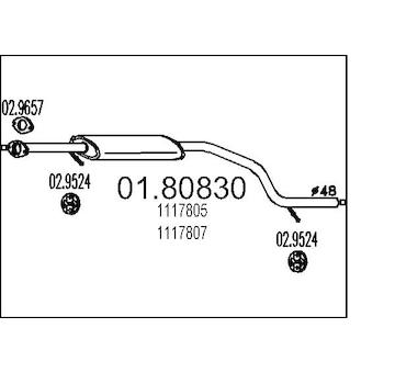 Střední tlumič výfuku MTS 01.80830