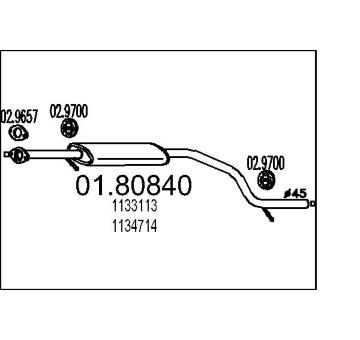 Střední tlumič výfuku MTS 01.80840