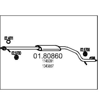 Střední tlumič výfuku MTS 01.80860