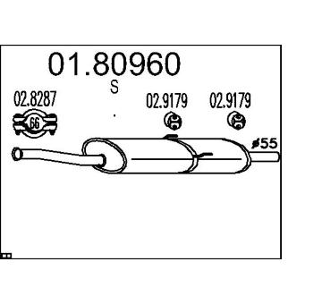 Střední tlumič výfuku MTS 01.80960