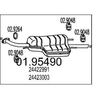 Zadní tlumič výfuku MTS 01.95490
