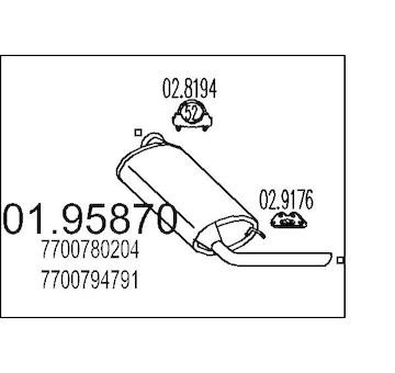 Zadní tlumič výfuku MTS 01.95870