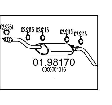Zadní tlumič výfuku MTS 01.98170